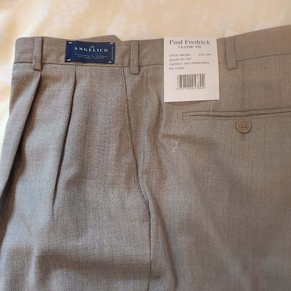 new 100% wool pants made in Italy